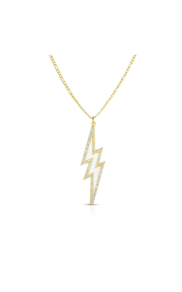 Enamel Lightning Bolt Chain Necklace - Sphera Milano