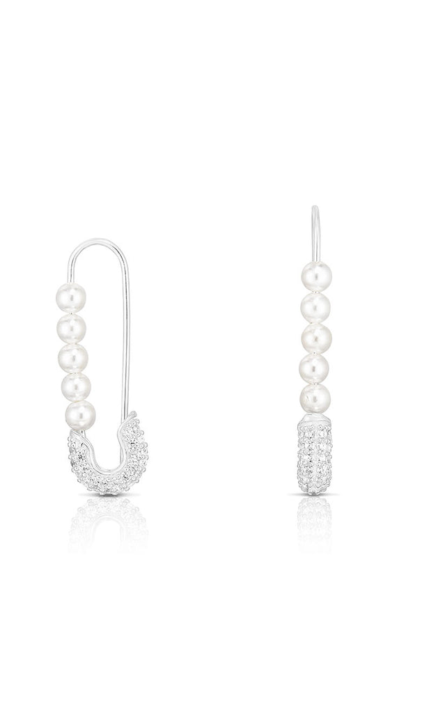 Pearl Safety Pin Threader Earring - Sphera Milano