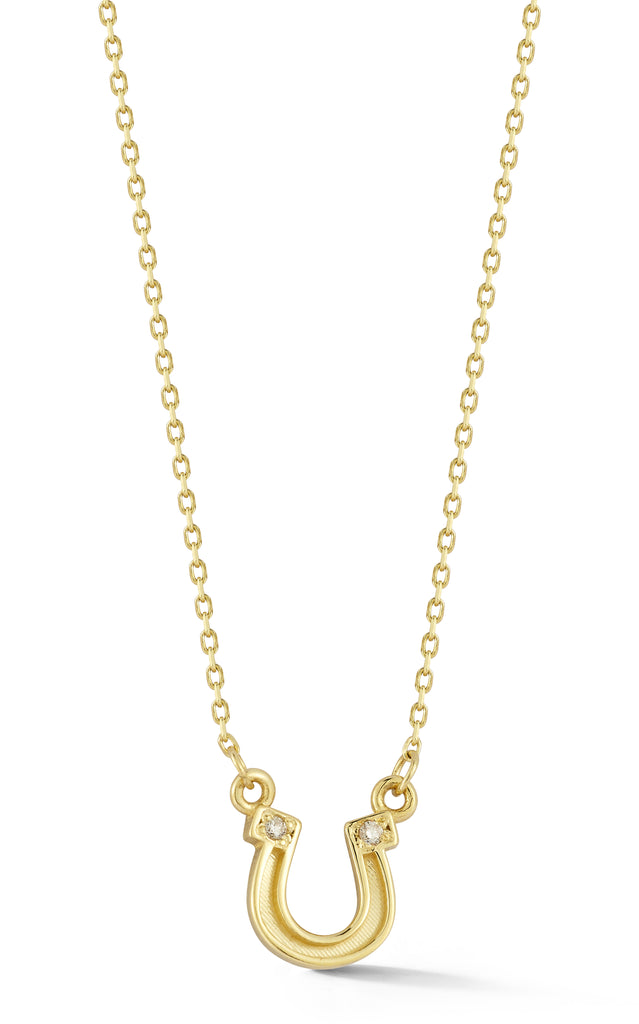 14K Yellow Gold Mixed Diamond Horseshoe Necklace – Sig Ward Jewelry