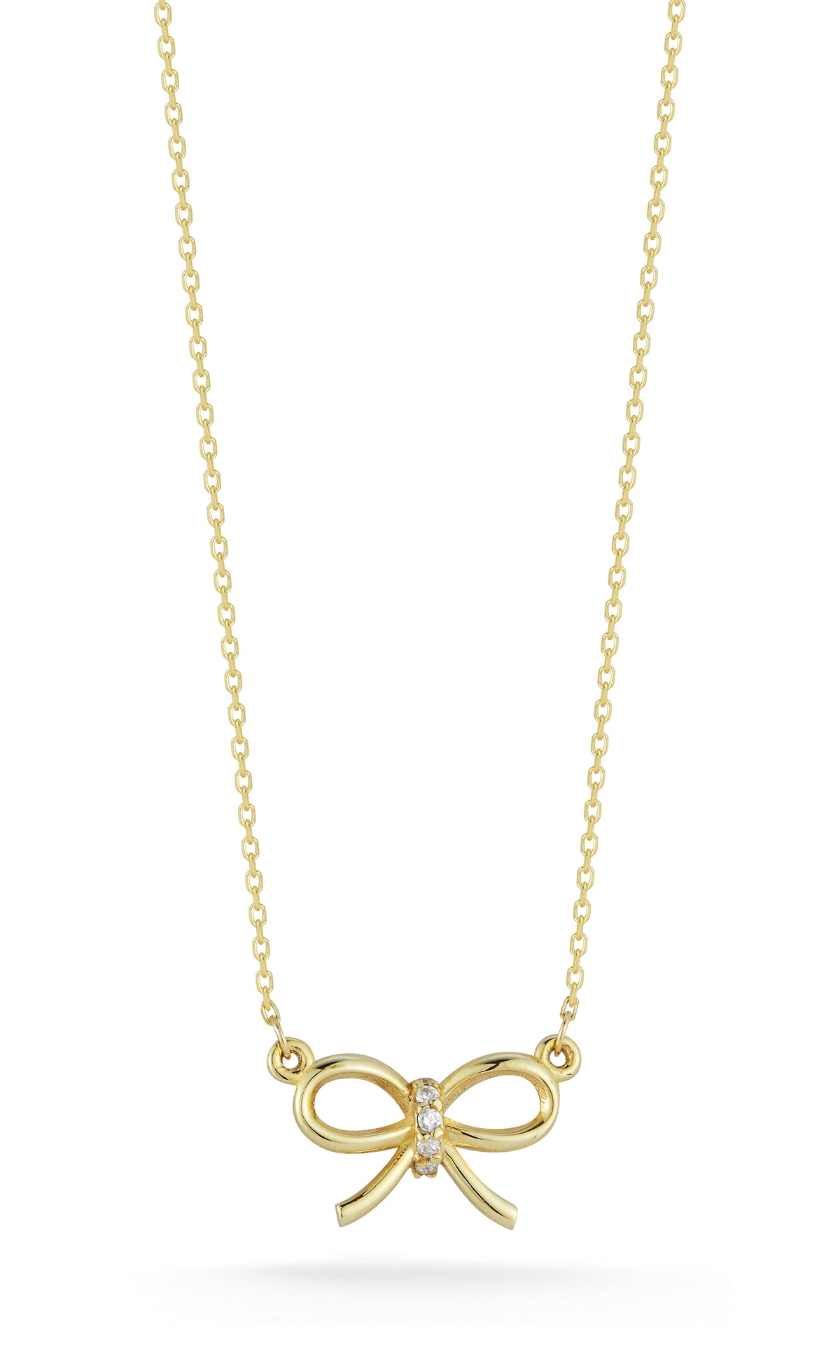 Diamond bow online necklace