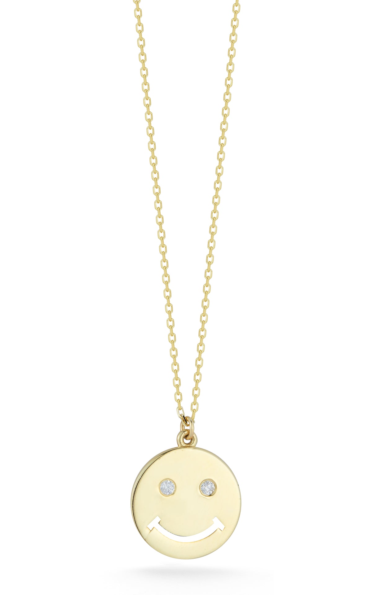 Smiley Face Diamond Pendant in 14k/18k Gold | Uverly - UVERLY