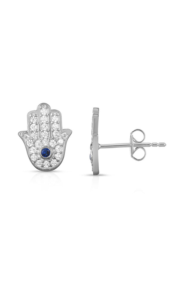 CZ Hamsa Stud Earring - Sphera Milano