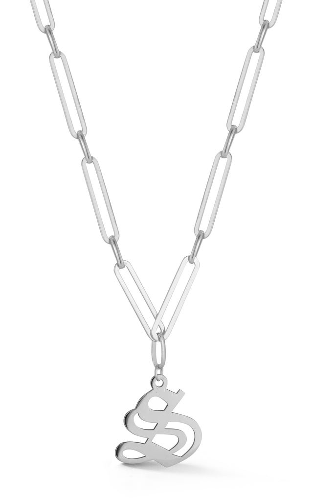 Old English Initial Link Necklace - Sphera Milano