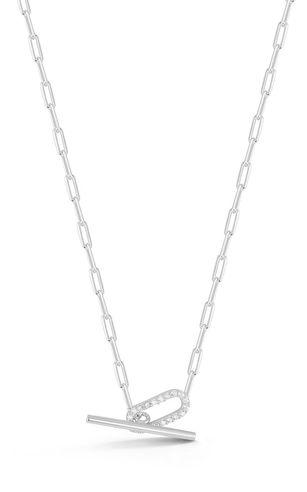Paperclip chain with Toggle Clasp Choker Necklace - Sphera Milano