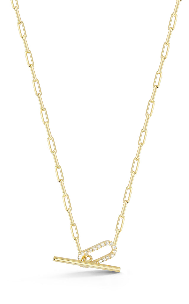 Paperclip chain with Toggle Clasp Choker Necklace - Sphera Milano