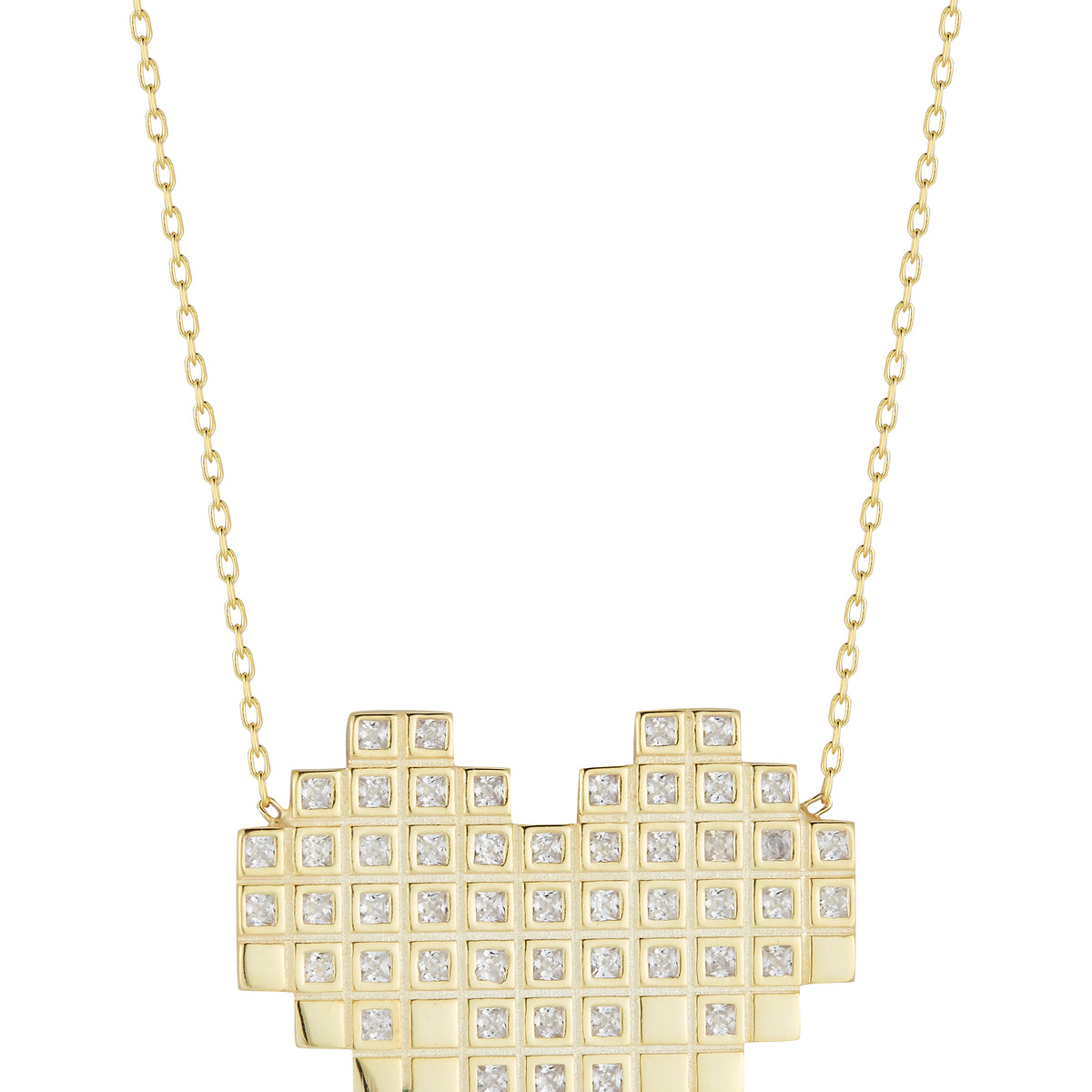 MARGESHERWOOD] PIXEL HEART NECKLACE ☆大人気☆ Women's Heart
