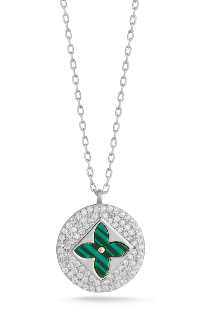 Gabi Rielle Modern Touch Collection 14k Over Silver Malachite Love Clover  Necklace In Gold | ModeSens