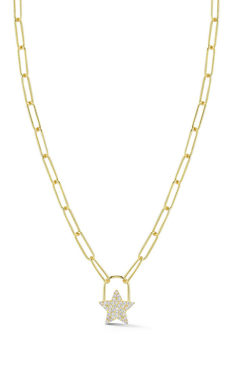 Pavé Star Link Chain Necklace – Sphera Milano