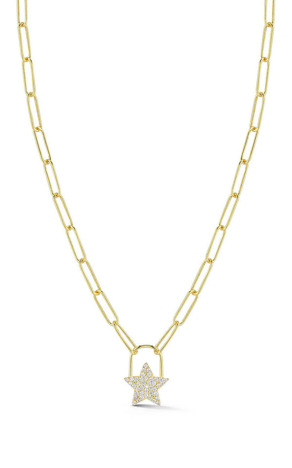 Pavé Star Link Chain Necklace - Sphera Milano