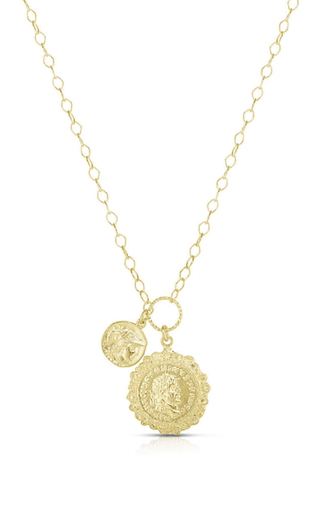 Double Coin Statement Necklace - Sphera Milano