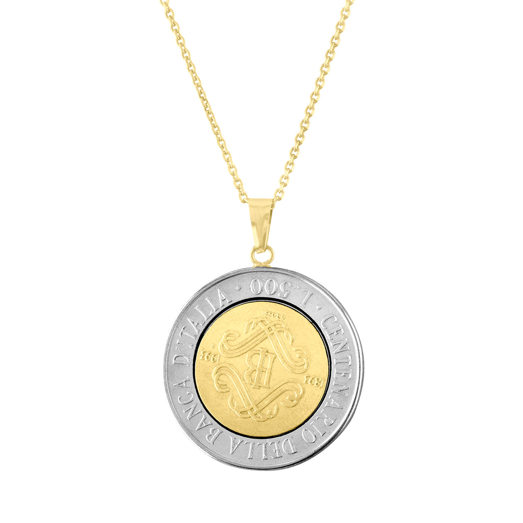Italian Gold Centennial 500 Lire Coin Pendant,14K Gold - QVC.com